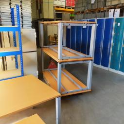  - WINI 200x100 en 160x80 beuken zeer degelijke ihv bureaus 64-82 cm stevig grijs demontabel metalen frame - gemonteerd (3)