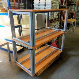  - WINI 200x100 en 160x80 beuken zeer degelijke ihv bureaus 64-82 cm stevig grijs demontabel metalen frame - gemonteerd (5)
