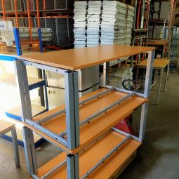  - WINI 200x100 en 160x80 beuken zeer degelijke ihv bureaus 64-82 cm stevig grijs demontabel metalen frame - gemonteerd (6)