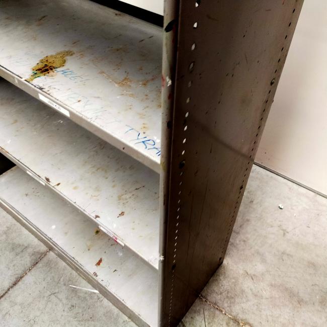  - 1x intensief gebruikt ahrend met schade retro vintage industriele metalen stellingkast (10)