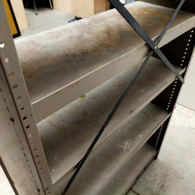  - 1x intensief gebruikt ahrend met schade retro vintage industriele metalen stellingkast (11)