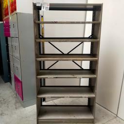  - 1x intensief gebruikt ahrend met schade retro vintage industriele metalen stellingkast (1)
