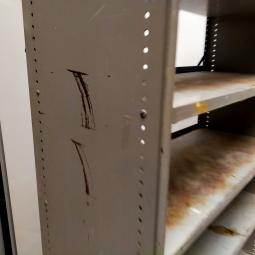  - 1x intensief gebruikt ahrend met schade retro vintage industriele metalen stellingkast (3)