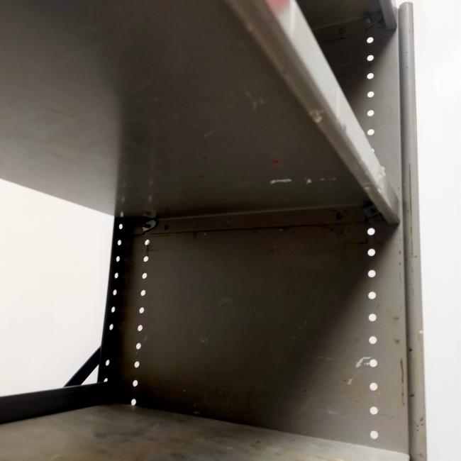  - 1x intensief gebruikt ahrend met schade retro vintage industriele metalen stellingkast (6)