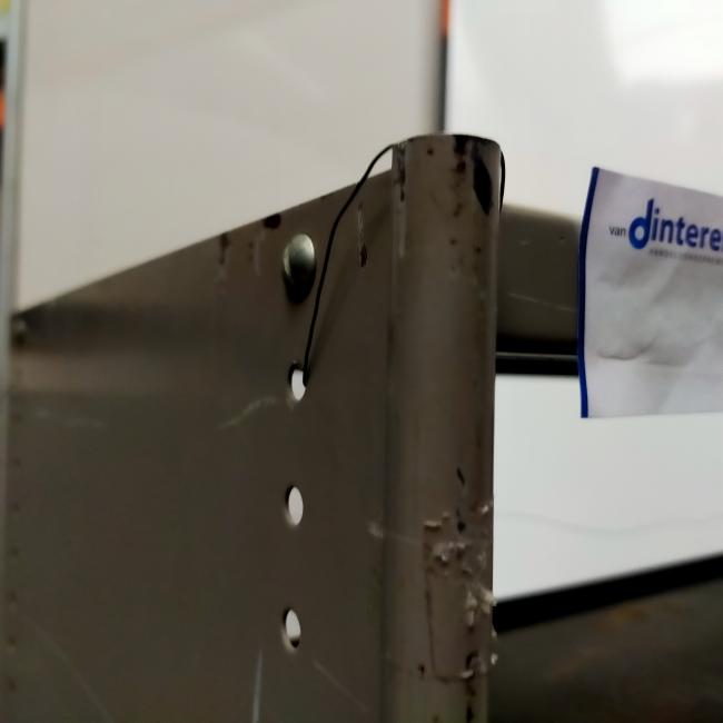  - 1x intensief gebruikt ahrend met schade retro vintage industriele metalen stellingkast (7)