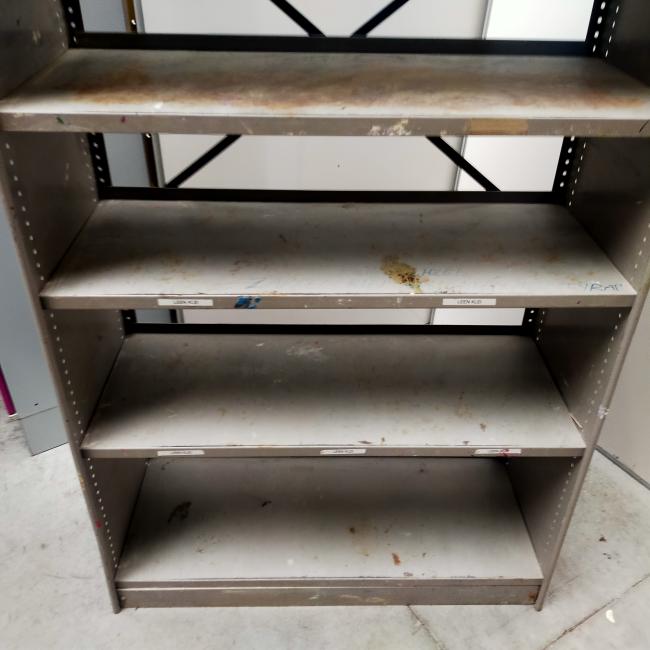  - 1x intensief gebruikt ahrend met schade retro vintage industriele metalen stellingkast (8)