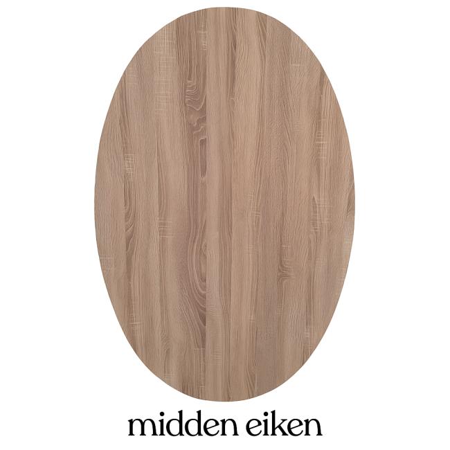  - Oval houten tafelblad in midden eiken