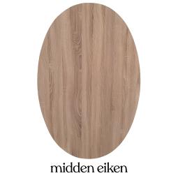  - Oval houten tafelblad in midden eiken