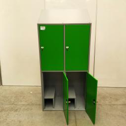  - partij 4-deurs lockers extra grote deuren groen of blauw (128)