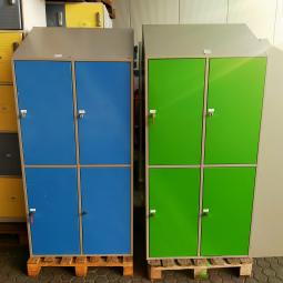  - partij 4-deurs lockers extra grote deuren groen of blauw (1234)