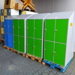  - partij 4-deurs lockers extra grote deuren groen of blauw (10)