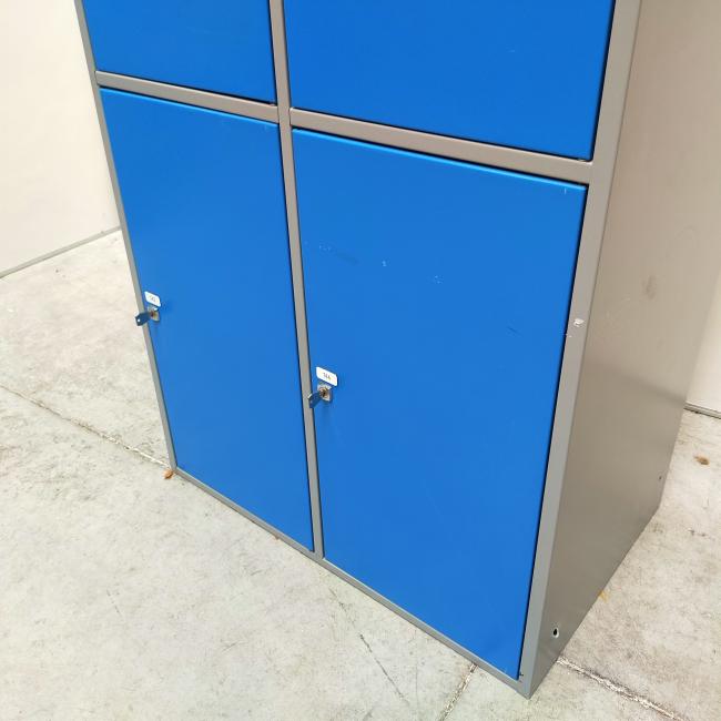  - partij 4-deurs lockers extra grote deuren groen of blauw (132)