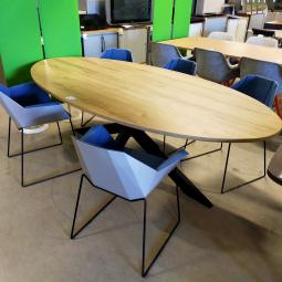  - 10x nieuwe tafels ovaal met zwarte metalen spinpoot (1)