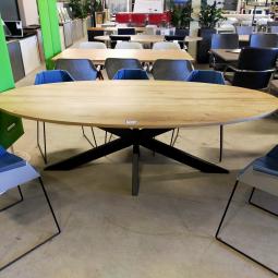  - 10x nieuwe tafels ovaal met zwarte metalen spinpoot (3)