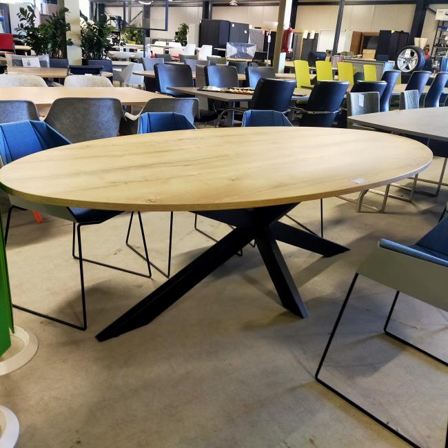  - 10x nieuwe tafels ovaal met zwarte metalen spinpoot (7)