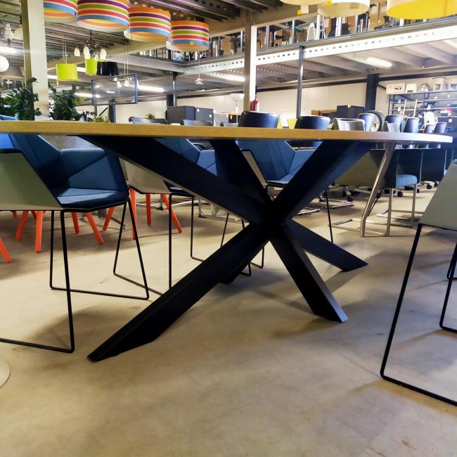  - 10x nieuwe tafels ovaal met zwarte metalen spinpoot (8)