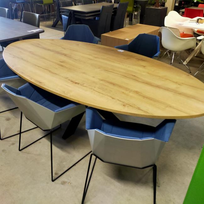  - 10x nieuwe tafels ovaal met zwarte metalen spinpoot (9)