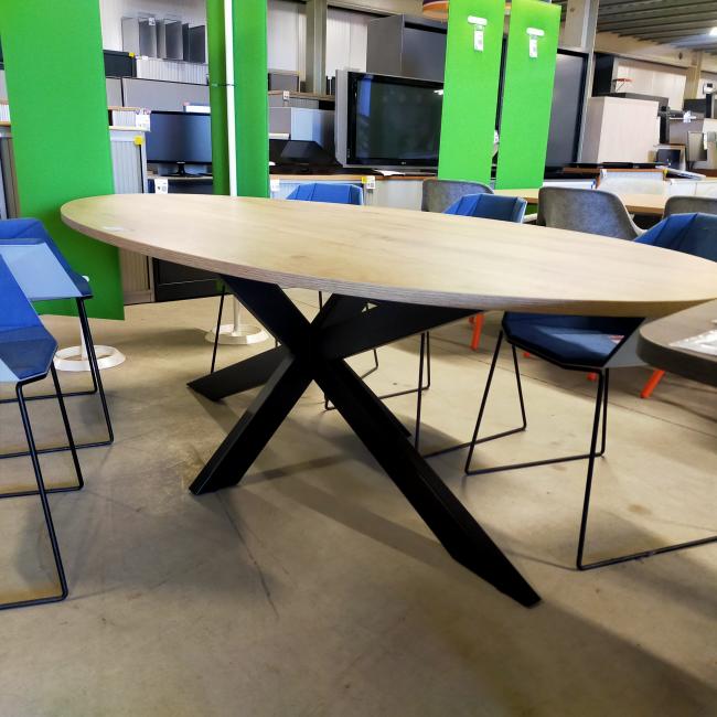  - 10x nieuwe tafels ovaal met zwarte metalen spinpoot (10)