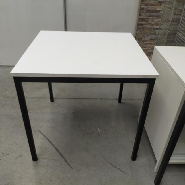  - 2x 80x80 cm wit blad zwarte metalen poten gedemonteerd (22)