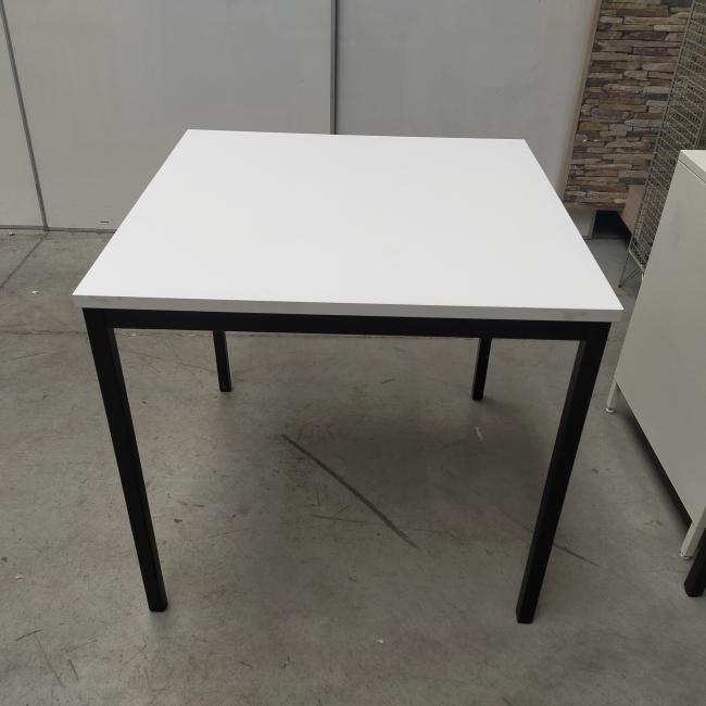  - 2x 80x80 cm wit blad zwarte metalen poten gedemonteerd (31)