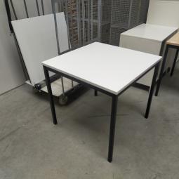 - 2x 80x80 cm wit blad zwarte metalen poten gedemonteerd (33)