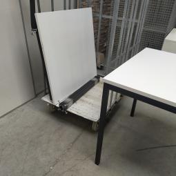  - 2x 80x80 cm wit blad zwarte metalen poten gedemonteerd (34)