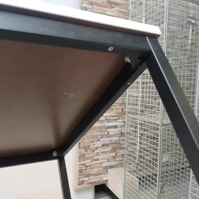  - 2x 80x80 cm wit blad zwarte metalen poten gedemonteerd (24)