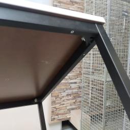  - 2x 80x80 cm wit blad zwarte metalen poten gedemonteerd (24)