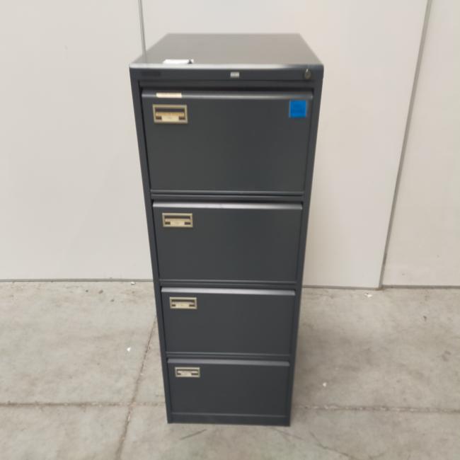  - 1x antraciet metalen  dossierkast 4 laden a4 of folio (21)