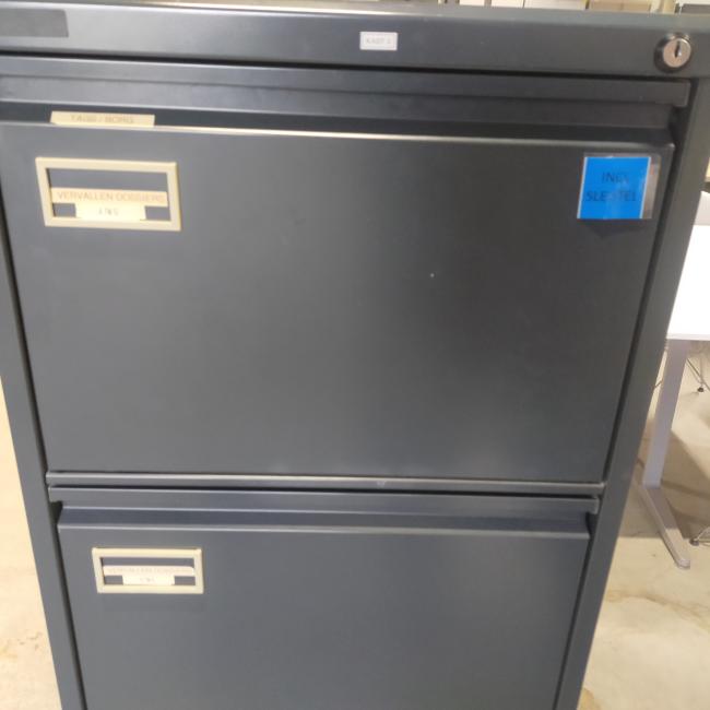  - 1x antraciet metalen  dossierkast 4 laden a4 of folio  (4)