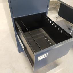  - 1x antraciet metalen  dossierkast 4 laden a4 of folio  (8)