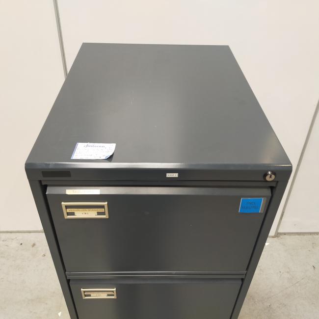  - 1x antraciet metalen  dossierkast 4 laden a4 of folio (13)