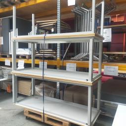  - 5x DE BEUK stevige stalen werkbanken werktafels 125,- p.st (284)