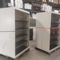  - 9x Vepa witte metalen schappenkasten zonder deuren (22)