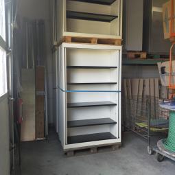  - 9x Vepa witte metalen schappenkasten zonder deuren (1)