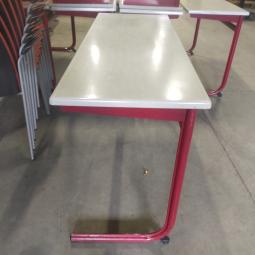  - eromes schooltafels grijs houten blad met rood stalen frame (4)