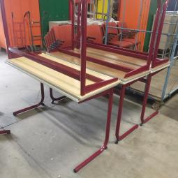  - eromes schooltafels grijs houten blad met rood stalen frame (21)