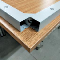  - 6x 180x80 cm eiken blad met grijs stalen frame gedemonteerd (7)