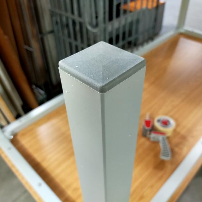  - 6x 180x80 cm eiken blad met grijs stalen frame gedemonteerd (12)