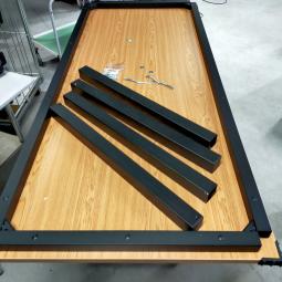  - 180x80 cm eiken blad met zwart stalen frame gedemonteerd (1)