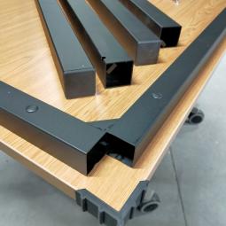  - 180x80 cm eiken blad met zwart stalen frame gedemonteerd (2)