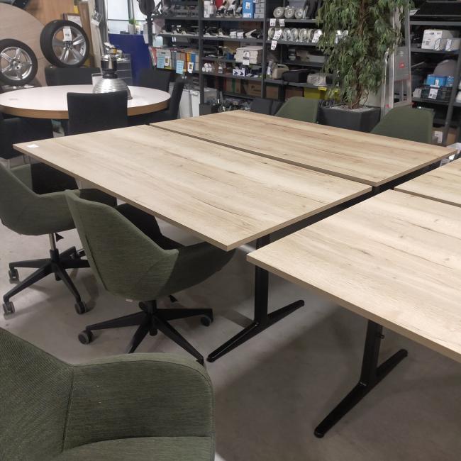  - 4x ahrend mehes 200x100 cm natuur eiken zwarte metalen poten (10)