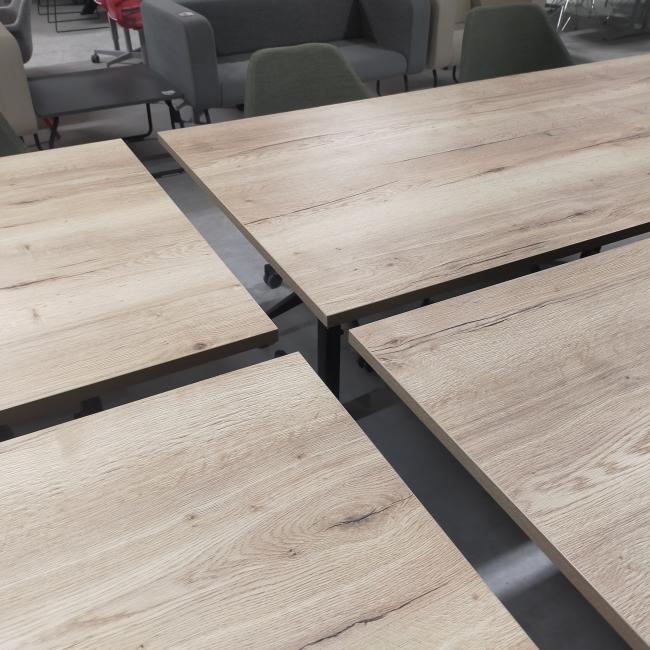  - 4x ahrend mehes 200x100 cm natuur eiken zwarte metalen poten (18)