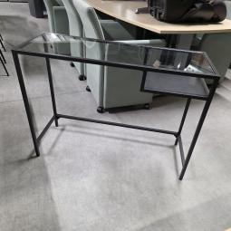  - 3x glastafel zwart stalen frame afm 100x36x74 hoog  (1)