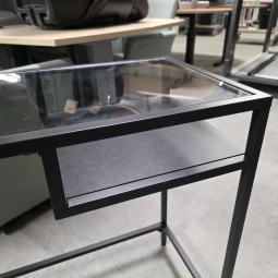  - 3x glastafel zwart stalen frame afm 100x36x74 hoog  (4)