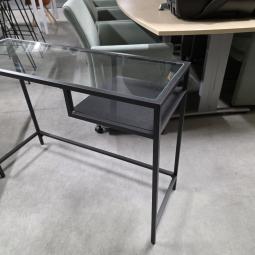  - 3x glastafel zwart stalen frame afm 100x36x74 hoog  (2)