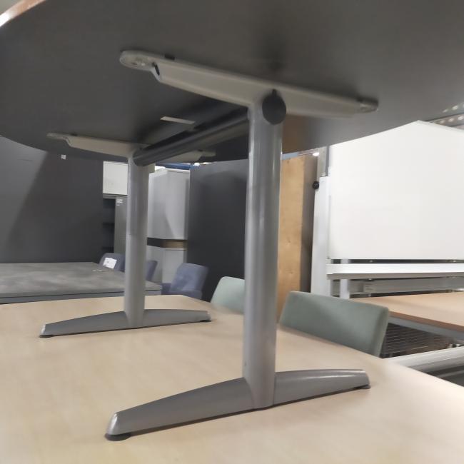  - 1x ahrend 500 ovaal ahorn kleur blad alugrijze metalen poten demontabel (4)