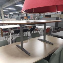  - 1x ahrend 500 ovaal ahorn kleur blad alugrijze metalen poten demontabel (6)