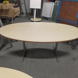  - 1x ahrend 500 ovaal ahorn kleur blad alugrijze metalen poten demontabel (15)