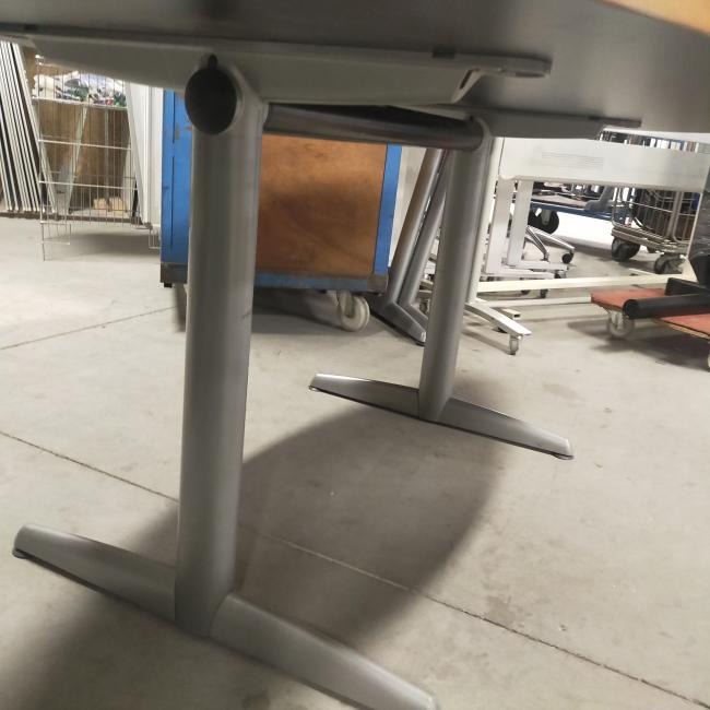  - 1x ahrend 500 ovaal ahorn kleur blad alugrijze metalen poten demontabel (21)